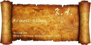 Krausz Alóma névjegykártya